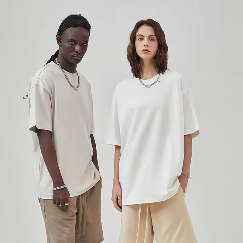 CHINEE-100-Cotton-275g-Oversized-Mens-T-Shirt-Formal-O-Neck-Solid-3D-Embossing-Digital-Print-Custom-Logo-Plus-US-Size-Puff-Screen