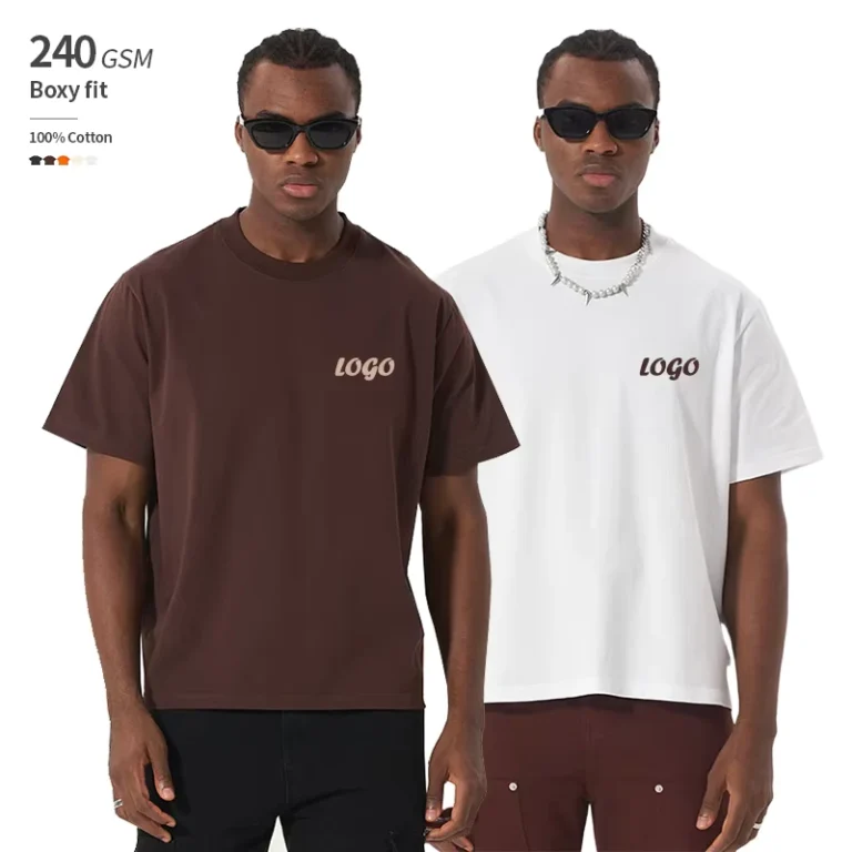 CHINEE-100-Cotton-Boxy-Mens-T-Shirt-240-GSM-Heavyweight-Streetwear-Oversized-Dropped-Shoulders-Cropped-Custom-Logo-Short-American-OEM