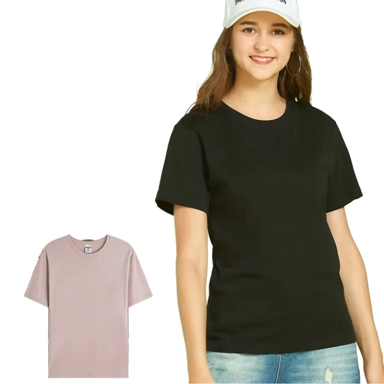 CHINEE-100-Cotton-Knitted-Oversized-Crew-Neck-T-Shirt-Solid-Color-with-Customizable-Patterns