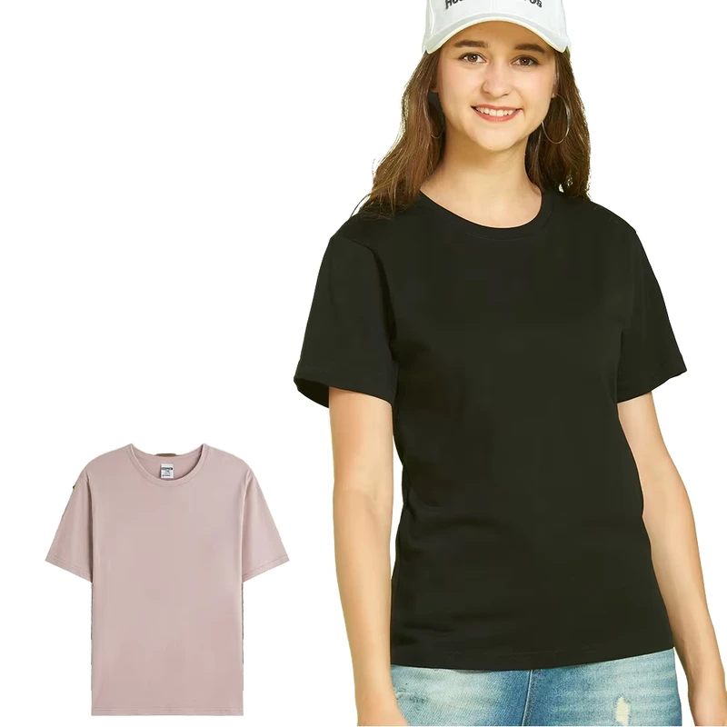 CHINEE-100-Cotton-Knitted-Oversized-Crew-Neck-T-Shirt-Solid-Color-with-Customizable-Patterns