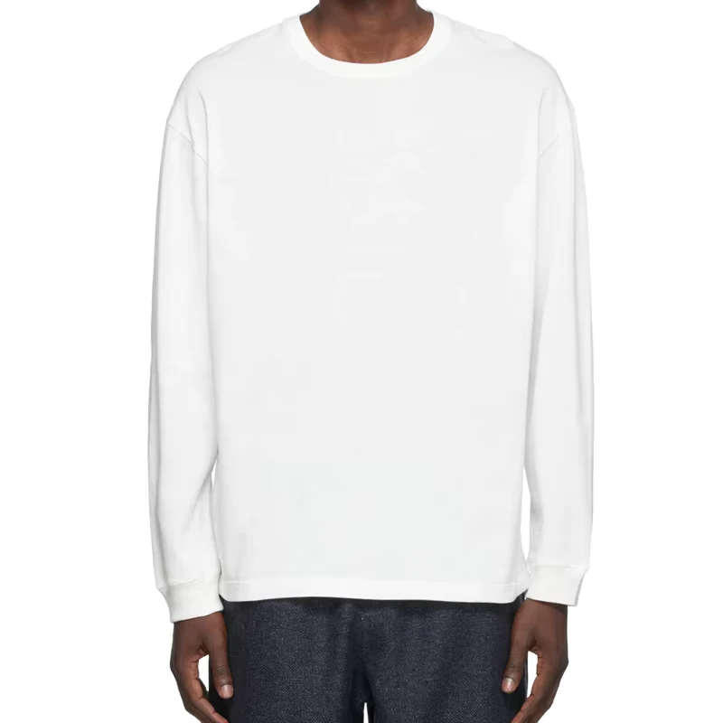 CHINEE-100-Cotton-Logo-Long-Sleeve-Tshirt-Casual-Heavy-Weight-Crewneck-Long-Sleeve-T-Shirt