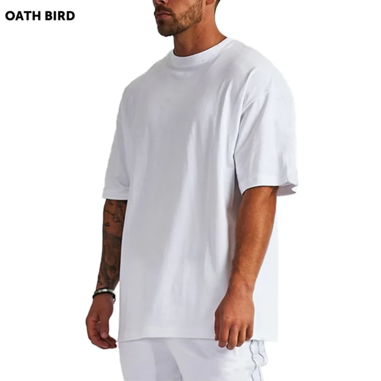 CHINEE-100-Cotton-Mens-Drop-Shoulder-Crew-Neck-Boxy-Fit-Blank-T-Shirt-Custom-3D-Puff-Screen-Printing-Logo-Oversize-Heavyweight-Tshirt