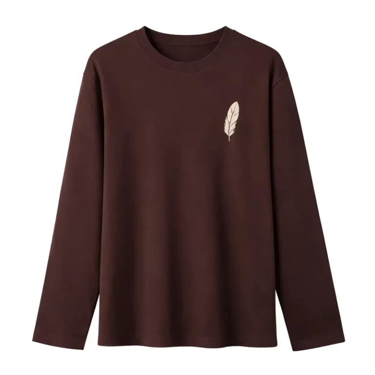 CHINEE-100-Cotton-Mens-Long-Sleeve-T-Shirt-Loose-Fit-Quick-Dry-with-Embroidered-Logo-Digital-Print-245g