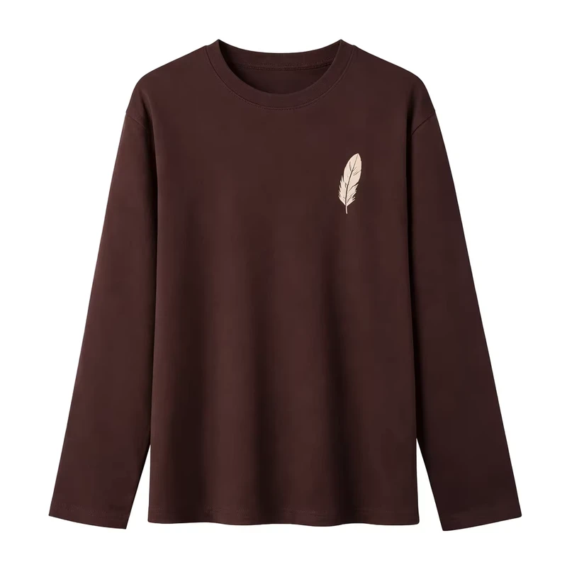 CHINEE-100-Cotton-Mens-Long-Sleeve-T-Shirt-Loose-Fit-Quick-Dry-with-Embroidered-Logo-Digital-Print-245g