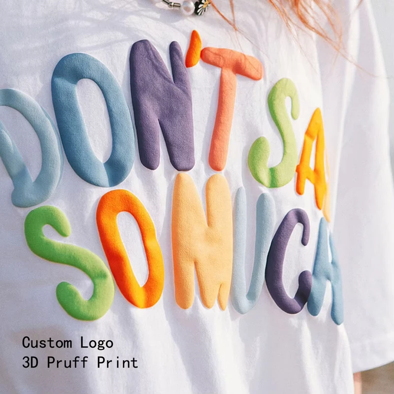 CHINEE-100-Cotton-T-Shirt-Plain-Oversized-Tshirt-Custom-3D-Puff-Screen-Foaming-Printing-Logo-Plus-Size-T-Shirts-for-Men