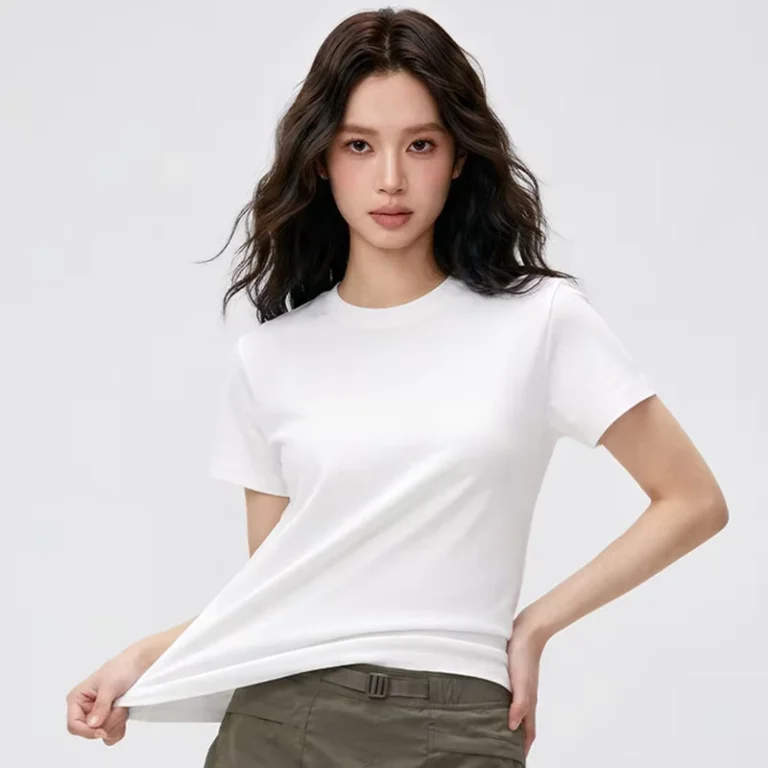 CHINEE-100-Cotton-Tech-Fabric-Women-T-Shirt-Stain-Resistant-Water-Oil-Proof-Loose-Fit-Basic-Tee