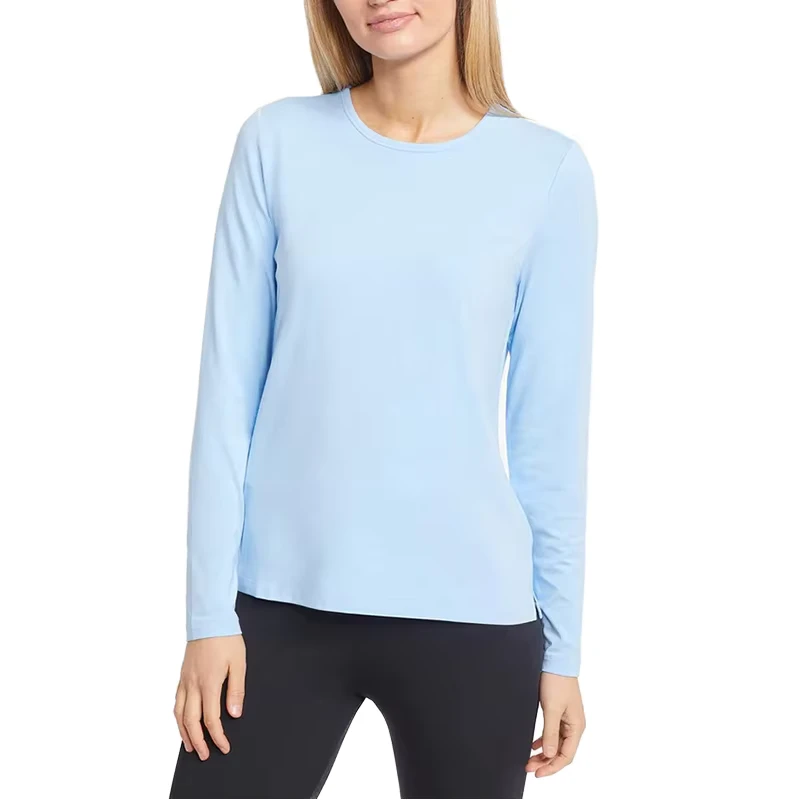 CHINEE-100-Cotton-Womens-T-Shirts-Custom-Logo-Ladies-Long-Sleeve-Tees-Anti-Pilling-Knitted-Fabric-Printed-Pattern