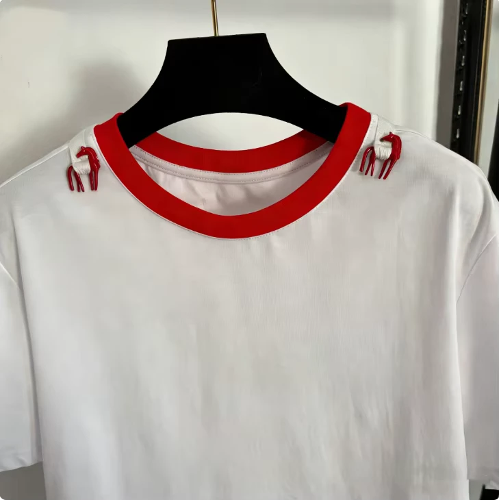 CHINEE-100-Heavy-Cotton-Knitted-Breathable-Solid-Pattern-Contrast-Color-Neck-T-Shirt