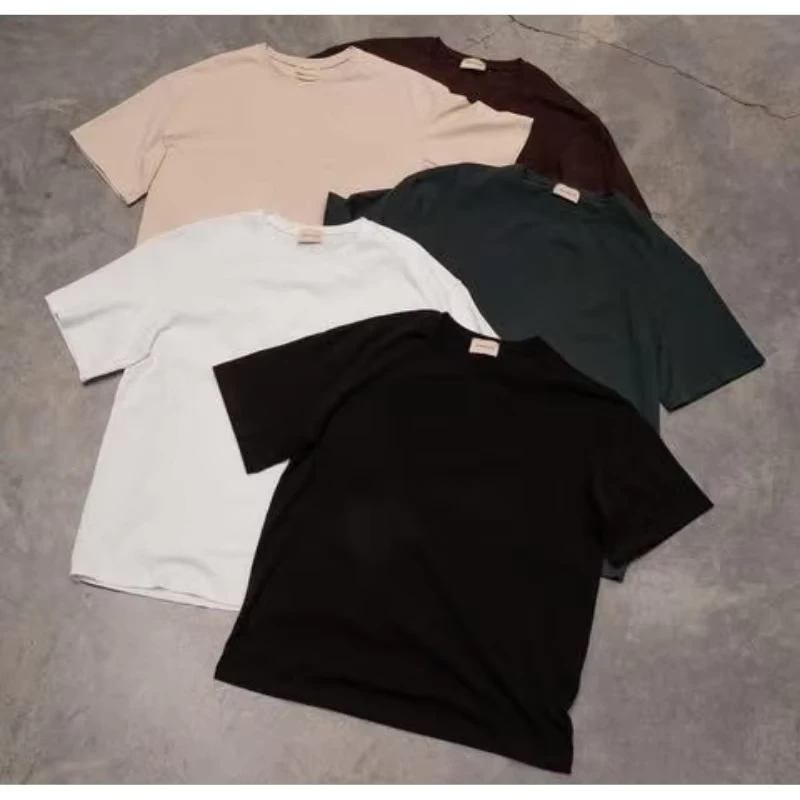 CHINEE-100-Polyester-Crew-Neck-Mens-T-Shirt-Solid-Color-Tee-Front-Custom-Logo-Silk-Screen-Printed-Anti-Pilling-Casual-Knitted