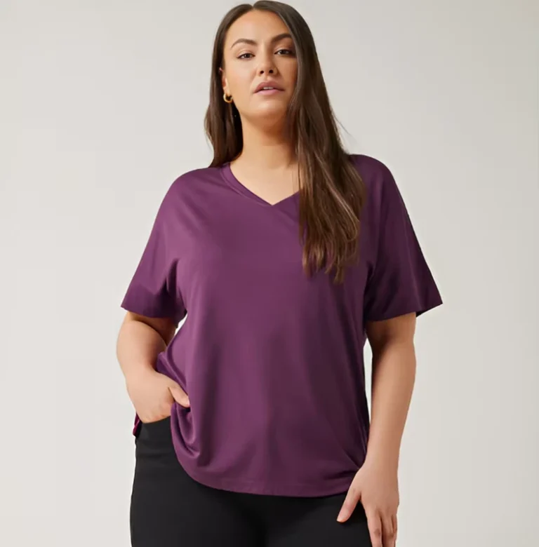 CHINEE-100-Pure-Cotton-Fashionable-Custom-V-Neck-Modal-Rich-T-Shirt-T-Shirt-for-Women-Casual-Style-Plus-Size-OEM-ODM-Supply