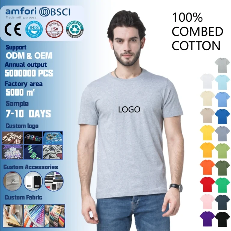 CHINEE-170gsm-Unisex-100-Combed-Cotton-T-shirts-19-Colors-Available-Mens-Regular-Fit-Short-Sleeve-Plain-T-shirt-S-5XL