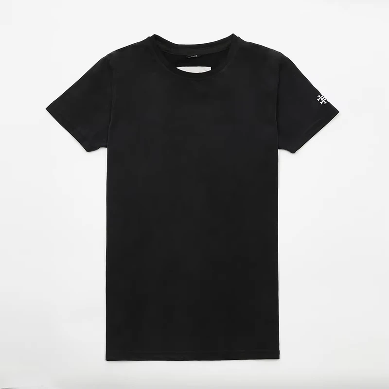 CHINEE-180G-Crew-Neck-Knitted-Short-Sleeve-Hip-Hop-Custom-Logo-Black-Embroidered-Printing-Mens-T-Shirt