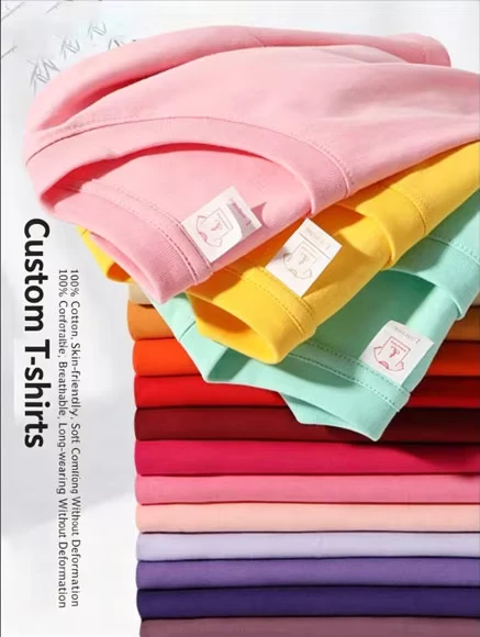 CHINEE-230-Grams-100-Cotton-Crew-Neck-Solid-Soft-Heavyweight-Custom-Unisex-T-Shirt-for-Spring-Summer-Accept-Customize