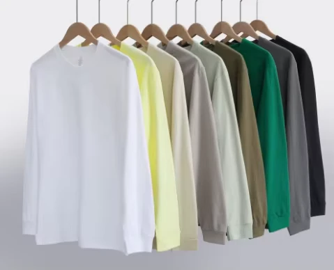 CHINEE-230gsm-Blank-T-shirts-Unisex-Long-Sleeve-Plain-Cotton-Shirts-for-Logo-Printing