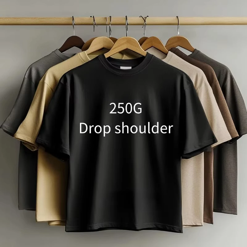CHINEE-250G-Heavyweight-Blank-T-Shirt-Custom-Logo-DTG-100-Cotton-Drop-Shoulder-Streetwear-Graphic-Oversized-T-Shirts-For-Men