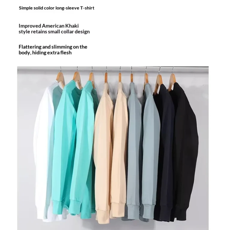 CHINEE-250g-Heavyweight-Vintage-Round-Neck-Long-Sleeve-Mens-T-Shirt-Pure-Cotton-Solid-Color-UV-Resistant-Breathable-Promotional