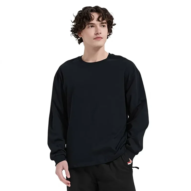 CHINEE-260G-Heavy-Long-Sleeve-T-Shirt-Loose-fitting-Combed-Cotton-Crewneck-Mens-Womens-Solid-Breathable-Backing-Shirt