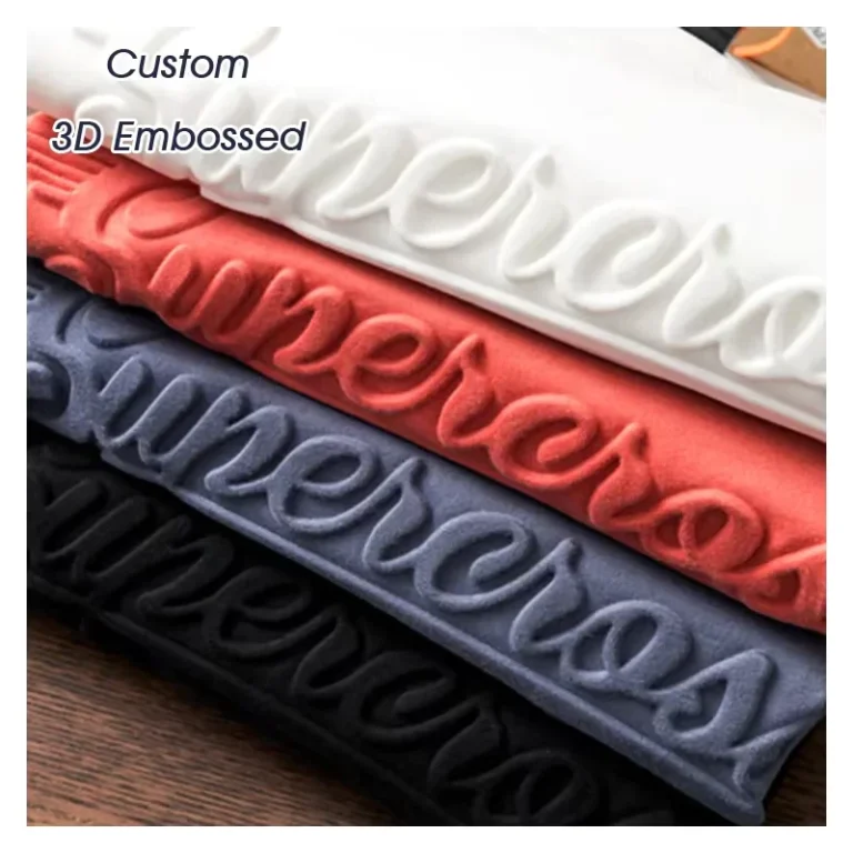 CHINEE-260GSM-Heavy-Fashion-3D-Embossed-Tshirt-Premium-100-Combed-Cotton-Oversize-Weight-Plain-Graphic-Custom-Embossed-T-Shirts