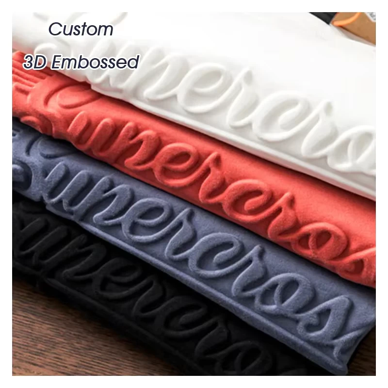 CHINEE-260GSM-Heavy-Fashion-3D-Embossed-Tshirt-Premium-100-Combed-Cotton-Oversize-Weight-Plain-Graphic-Custom-Embossed-T-Shirts