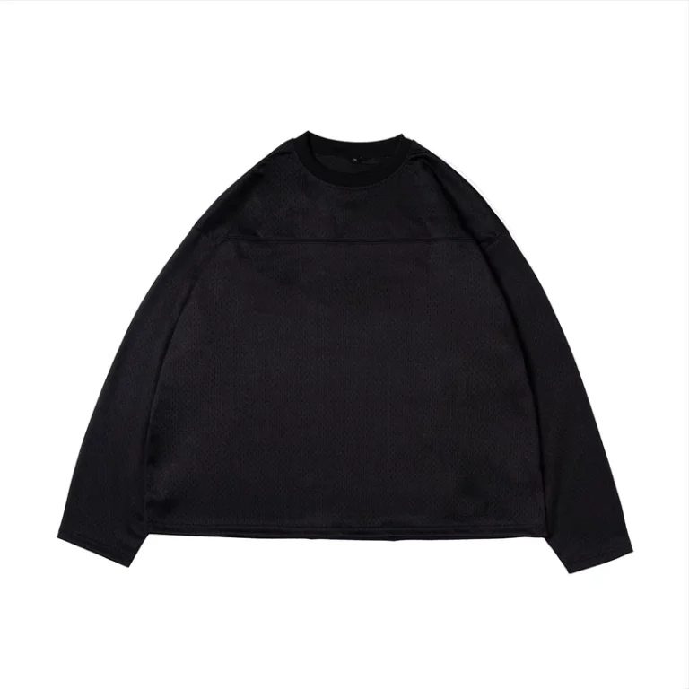 CHINEE-280Gsm-Mesh-Fabric-Long-Sleeve-T-shirt-Custom-Drop-Shoulder-Splicing-t-Shirt-Oversized-Cropped-Long-Sleeve-Tshirts-for-Men