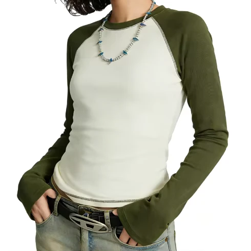CHINEE-98-Cotton-2-Polyester-Slim-Fit-Casual-Eco-Friendly-Breathable-Anti-Wrinkle-O-Neck-Raglan-Long-Sleeve-T-shirt-Women