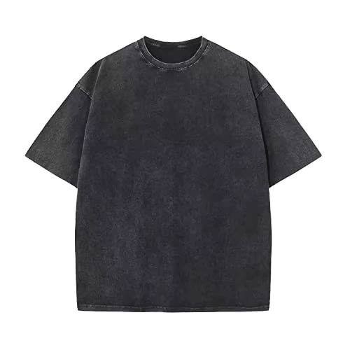CHINEE-Acid-Wash-Cotton-Jersey-T-Shirt-for-Men-Loose-Crew-Neck-Oversized-Casual-Vintage-Short-Sleeve-Blank-Shirts