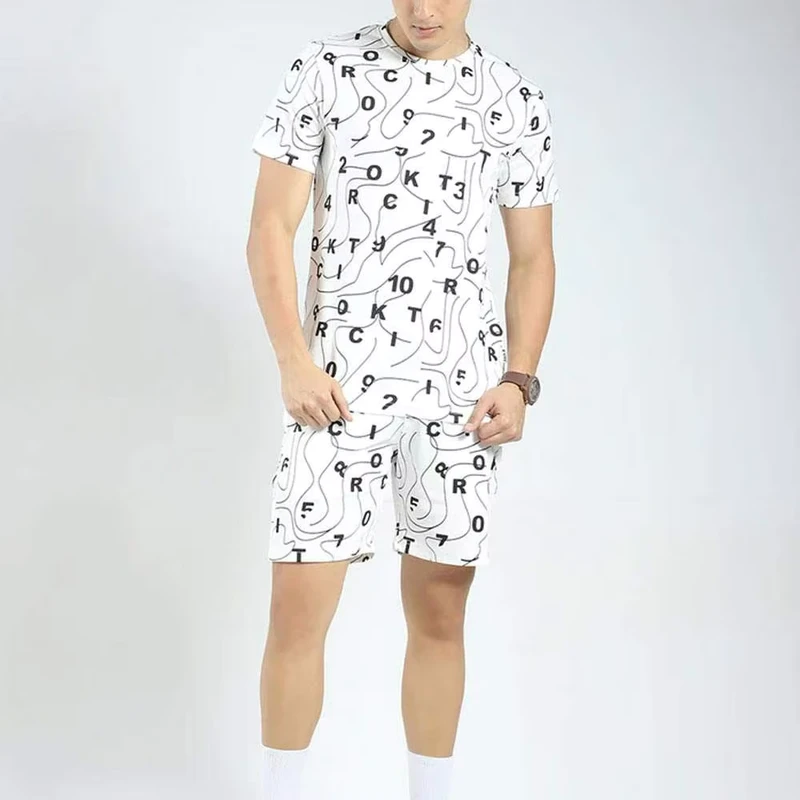 CHINEE-Active-Solid-T-Shirt-Shorts-Set-for-Men-Breathable-Fabric-High-Quality-for-Fitness-Running-Outdoor-Activities-Casual-Summer-Wear