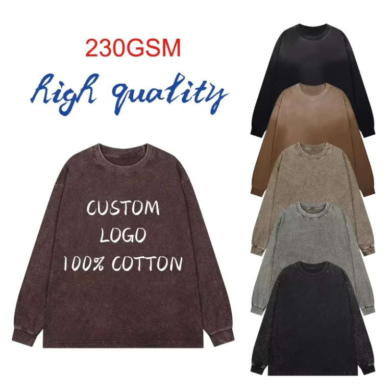 CHINEE-American-Vintage-Solid-Color-Combed-Cotton-Long-Sleeve-Dropped-Shoulder-Sleeves-Loose-Fit-Breathable-Moisture-Wicking-T-shirt