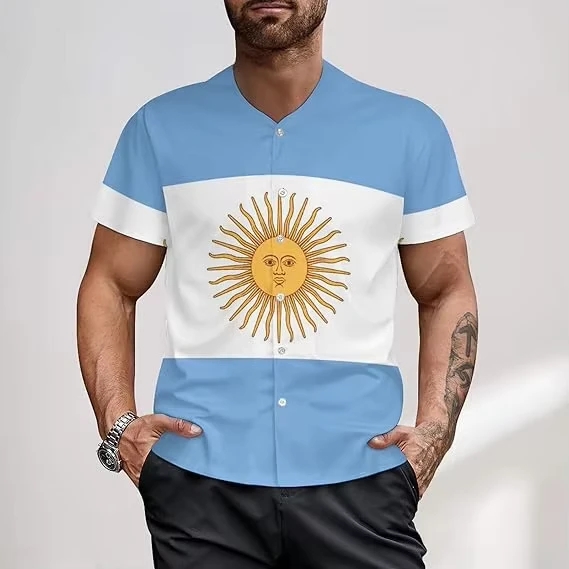 CHINEE-Argentina-Flag-Mens-Baseball-Jersey-Quick-Dry-Breathable-Button-T-Shirt-with-Hip-Hop-Graphic-Plus-Size-Available