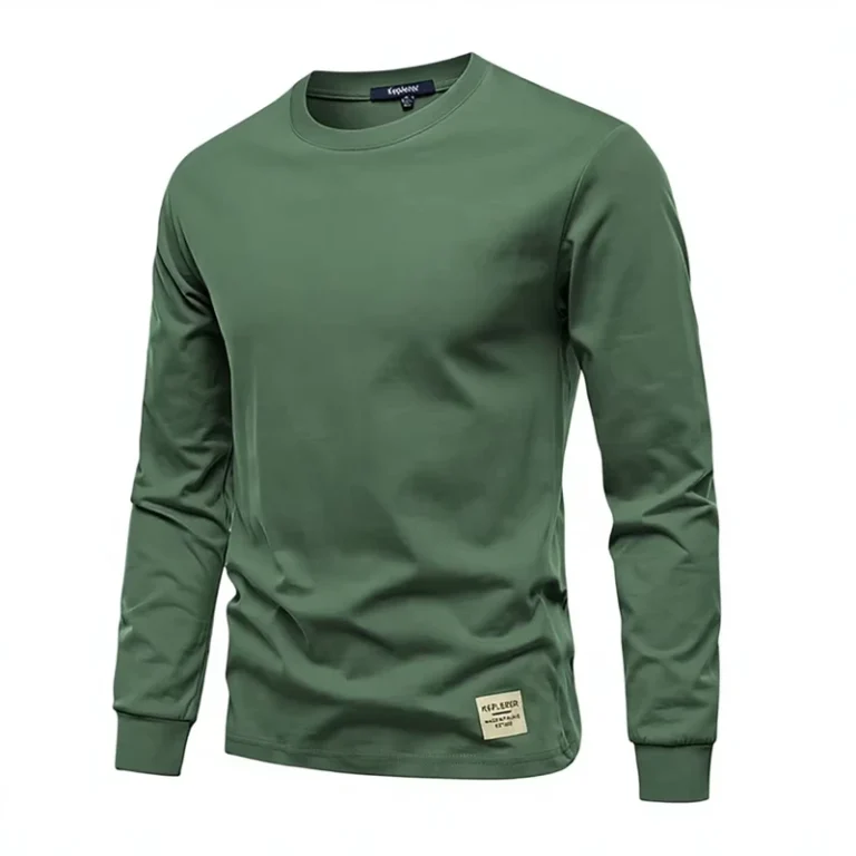 CHINEE-Autumn-Winter-Pure-Cotton-Solid-Blank-Long-Sleeve-T-shirt-Casual-High-end-Fashion-Light-Luxury-Mens-Clothing-Trendy-Base