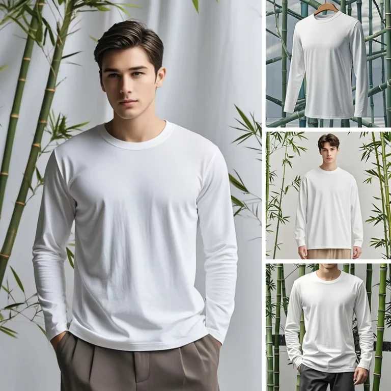 CHINEE-Bamboo-Fiber-Long-Sleeved-T-shirt-Custom-Logo-Printed-Heavyweight-Cotton-T-Shirts-Plain-High-Quality-Tshirts