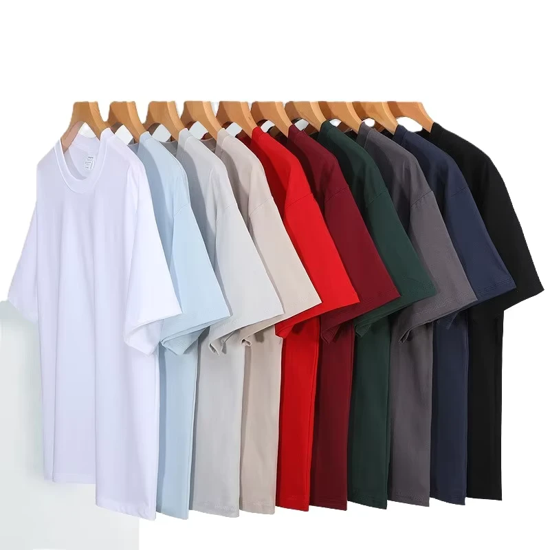 CHINEE-Bangladesh-China-Factory-Price-200g-Heavyweight-Unisex-Loose-Fit-Solid-Color-Crew-Neck-Custom-Logo-Printable-Short-Sleeve-T-Shirt