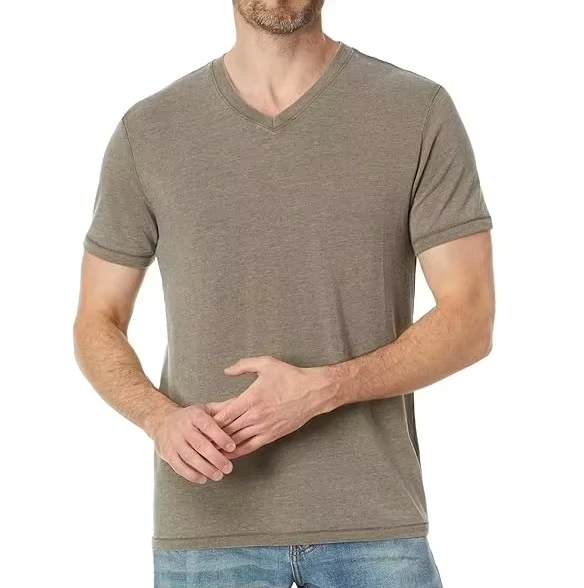 CHINEE-Best-Quality-Mens-V-Neck-T-Shirts-Casual-Short-Sleeve-Jersey-High-Street-Wear-Breathable-Regular-Fit-100-Cotton