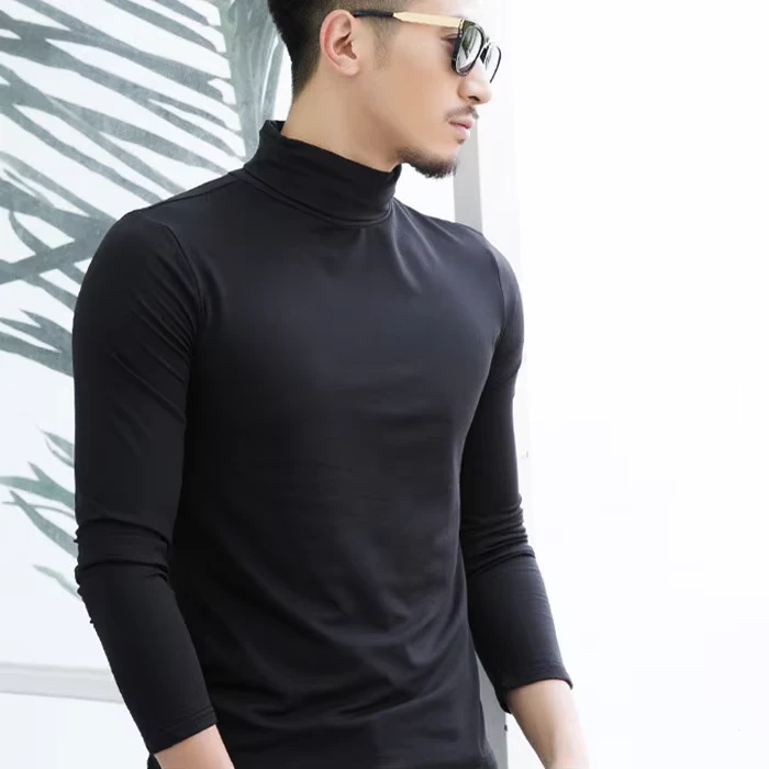 CHINEE-Blank-Long-Sleeves-Close-fitting-High-Neck-Men-Inside-T-shirt