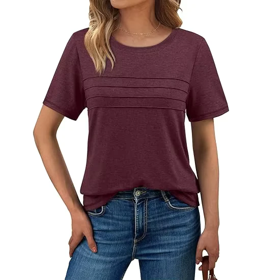 CHINEE-Blank-Womens-T-Shirts-Heavyweight-Cotton-Crew-Neck-Casual-Streetwear-Summer-Eco-Friendly-Breathable-Quick-Dry-Short