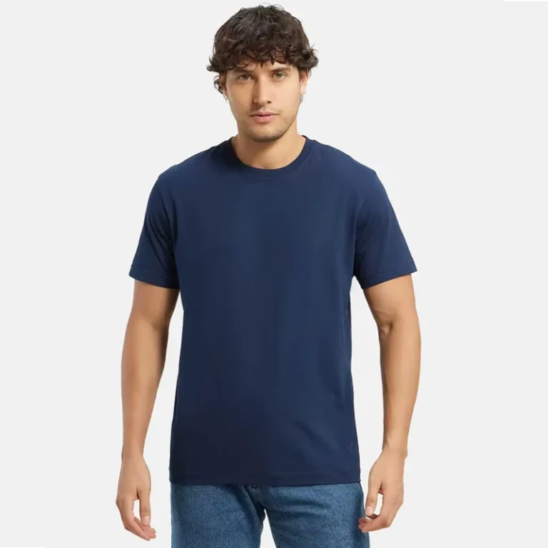CHINEE-Blue-Navy-Slim-Fit-Essential-Crew-Neck-Cotton-T-Shirt-Solid-Round-Neck-Short-Sleeve-T-Shirts