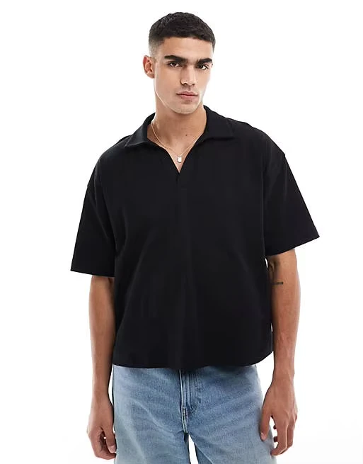 CHINEE-Breathable-V-neck-Mans-T-shirt-High-Quality-Man-Tee-Shirt-Cozy-Loose-T-shirts-in-Black