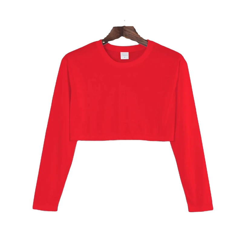 CHINEE-Casual-Cotton-Long-Sleeve-Crop-Top-T-shirt-for-HTV-and-Vinyl
