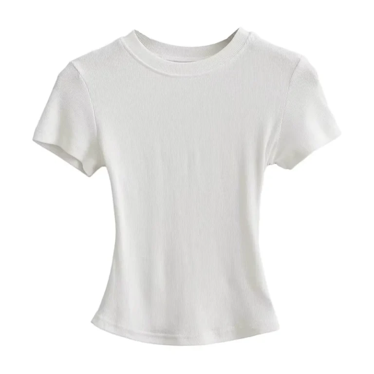 CHINEE-Casual-T-Shirts-Women-Slim-Fit-Tees-Female-Short-Sleeve-Top-Summer-Ladies-Solid-Basic-T-shirt