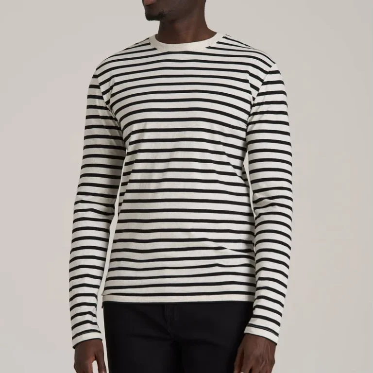 CHINEE-Casual-Vintage-Men-Long-Sleeve-T-Shirt-100-Cotton-Simple-Neck-High-Texture-Loose-Fit-Patchwork-Striped-t-Shirts-Long-Sleeve