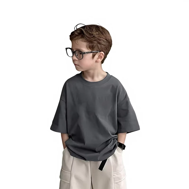 CHINEE-Childrens-Boys-Loose-O-Neck-Casual-Short-Sleeve-T-Shirt-100-Cotton-Breathable-Eco-Friendly-Custom-Printing
