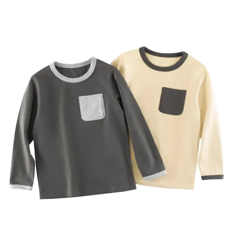 CHINEE-Childrens-Fall-Long-Sleeve-Casual-Printed-High-Street-T-shirts-for-Boys-and-Girls-100-Cotton-with-Pocket