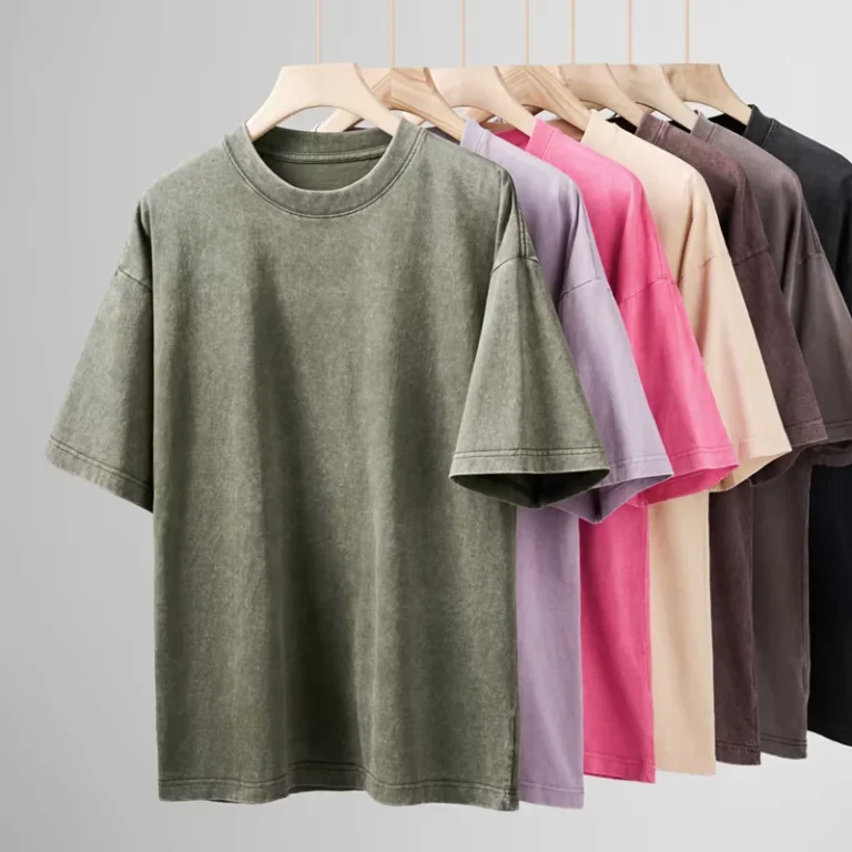 CHINEE-Comfortable-Vintage-Acid-Washed-T-Shirt-Multi-Color-Graphic-Crew-Neck-Oversized-Knitted-100-Cotton-Anti-UV-Street-Wear