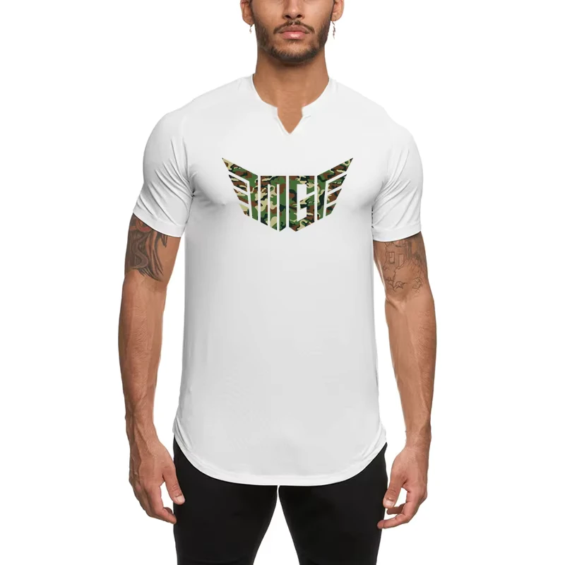 CHINEE-Compression-V-neck-Short-Sleeve-T-Shirt-Mens-Summer-Tight-Gym-Clothing-Fitness-Bodybuilding-Sports-Shirt-Muscle-Workout-T-shirt