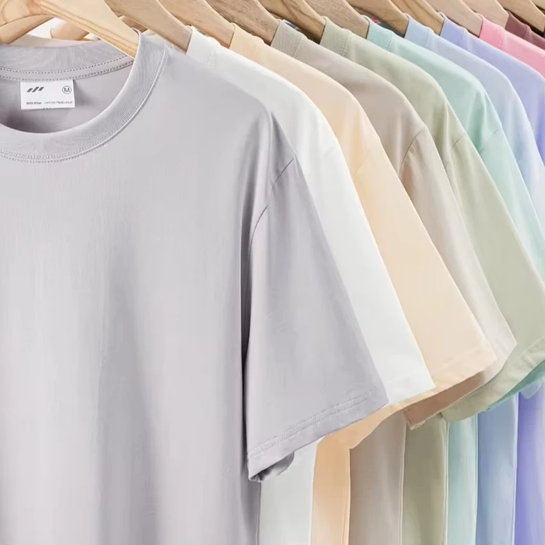 CHINEE-Crew-Neck-Regular-Fit-240g-Knitted-100-Cotton-Mens-T-shirt-Short-Sleeve-Casual-with-Pattern-Simple-Comfortable