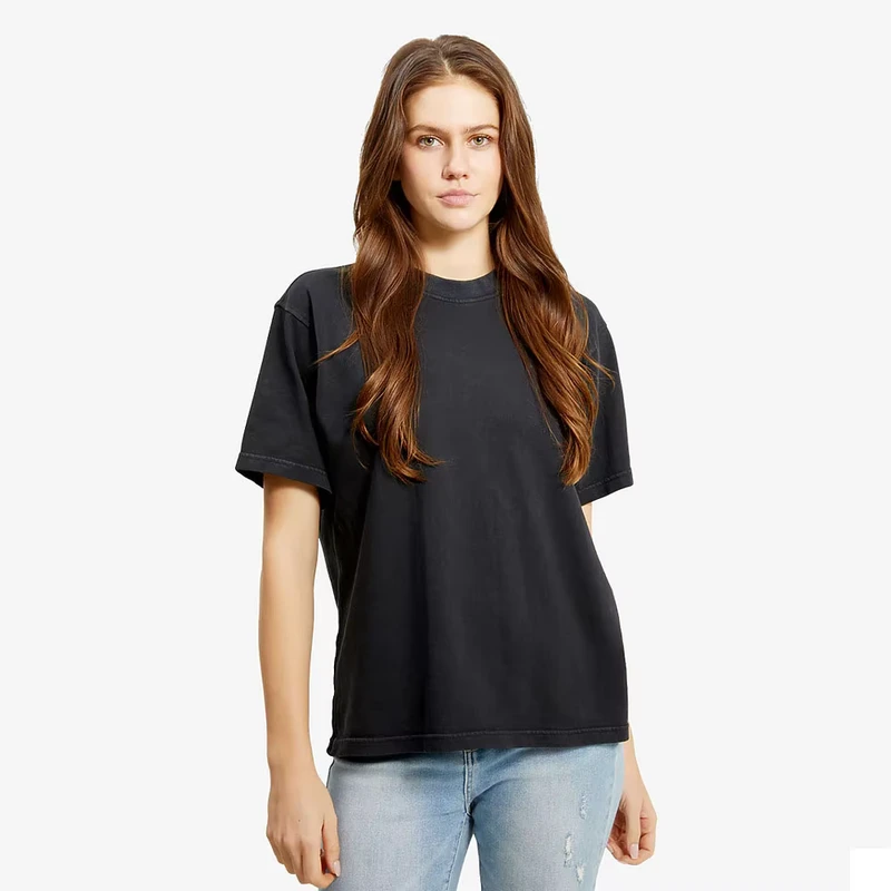 CHINEE-Crew-Neck-Short-Sleeved-T-shirt-Loose-Fitting-Ladies-Solid-Color-T-Shirt