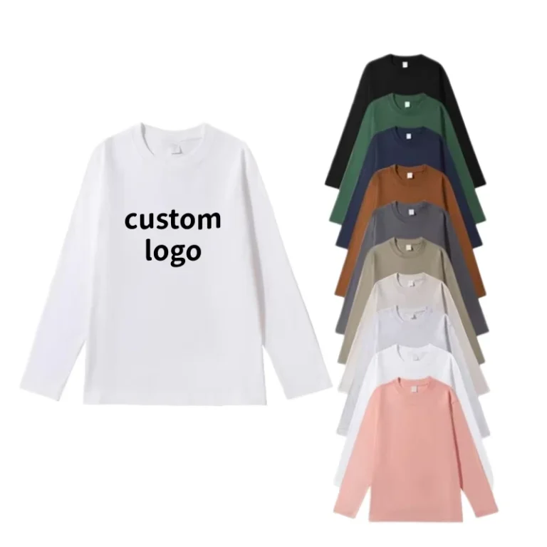 CHINEE-Crew-Neck-Solid-Colour-Plain-Blank-Shirt-Custom-Logo-Heavyweight-T-Shirt-DTG-Mens-T-Shirts-Oversized-Cotton-Long-Sleeve-Shirt