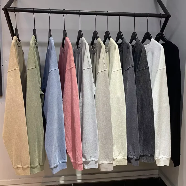 CHINEE-Custom-100-Cotton-Heavy-Weight-Acid-Wash-Blank-Graphic-310g-Cotton-Oversize-Long-Sleeve-Blank-Vintage-Washed-T-Shirts