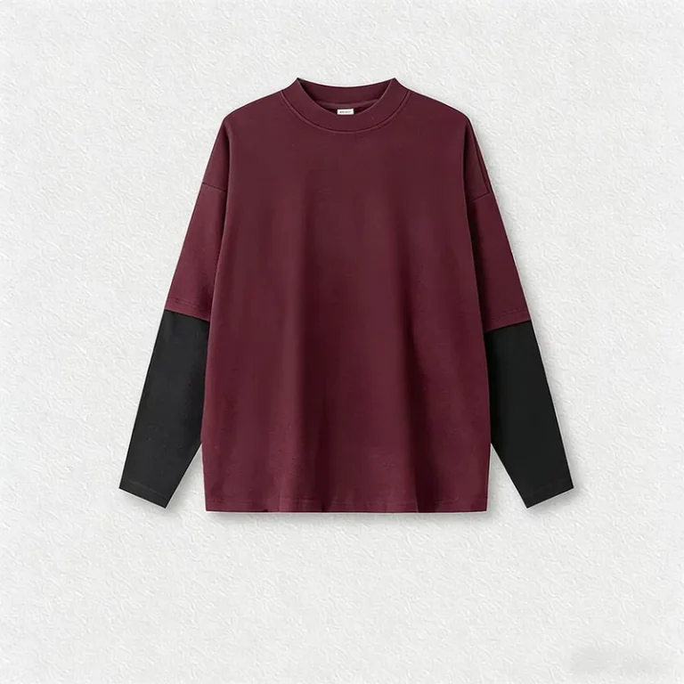 CHINEE-Custom-100-Cotton-Long-Sleeve-T-Shirt-Oversized-300g-Eco-Friendly-Fabric-Solid-Color
