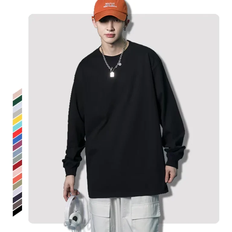 CHINEE-Custom-100-Cotton-Plain-Long-Sleeve-Round-Neck-Tshirt-230gsm-White-Blank-Men-t-Shirt